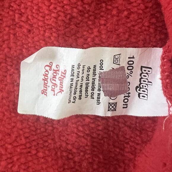 Bodega Hidden In Plain Sight Outline Logo Red Crewneck Sweatshirt - Picture 5 of 5